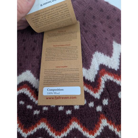 Fjallraven Women's Medium Ovik Knit Sweater - Dark Garnet - Picture 2 of 7